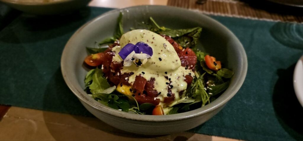 Tuna Tartar with fresh mustard ice cream